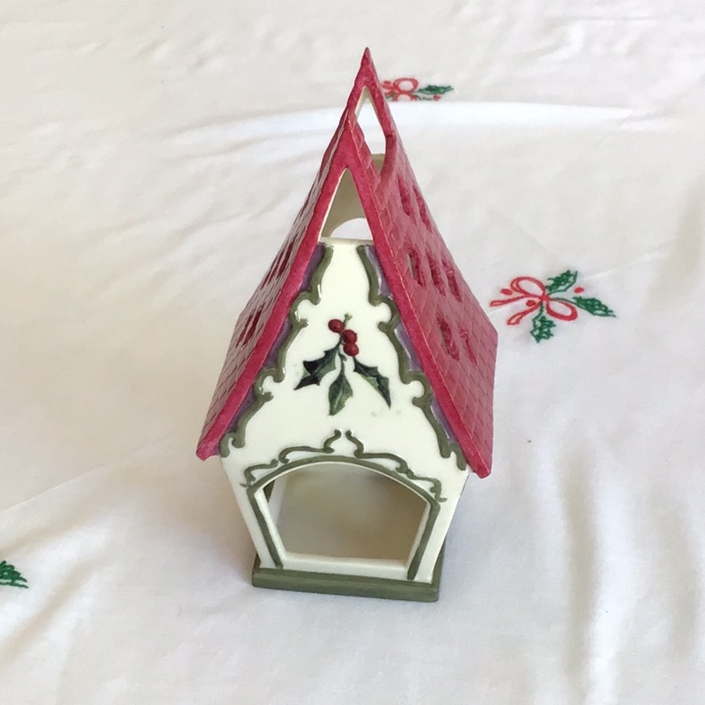 Winter Greetings Cedar Wax Wing  Votive by Catherine McClung.